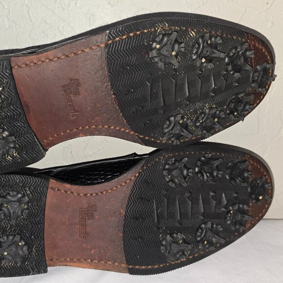 Allen Edmonds Men's Haskell Black Gator Print Golf Shoes 8.5 D Made in the USA - Picture 11 of 12